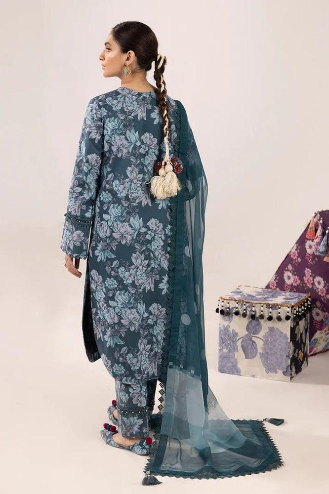 3 Pcs Women's Unstitched Lawn Printed Suit – Summer Collection 2025