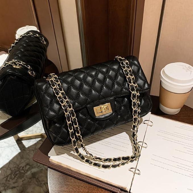 Black Embroidered PU Leather Shoulder Bag for Girls