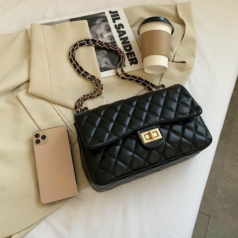 Black Embroidered PU Leather Shoulder Bag for Girls