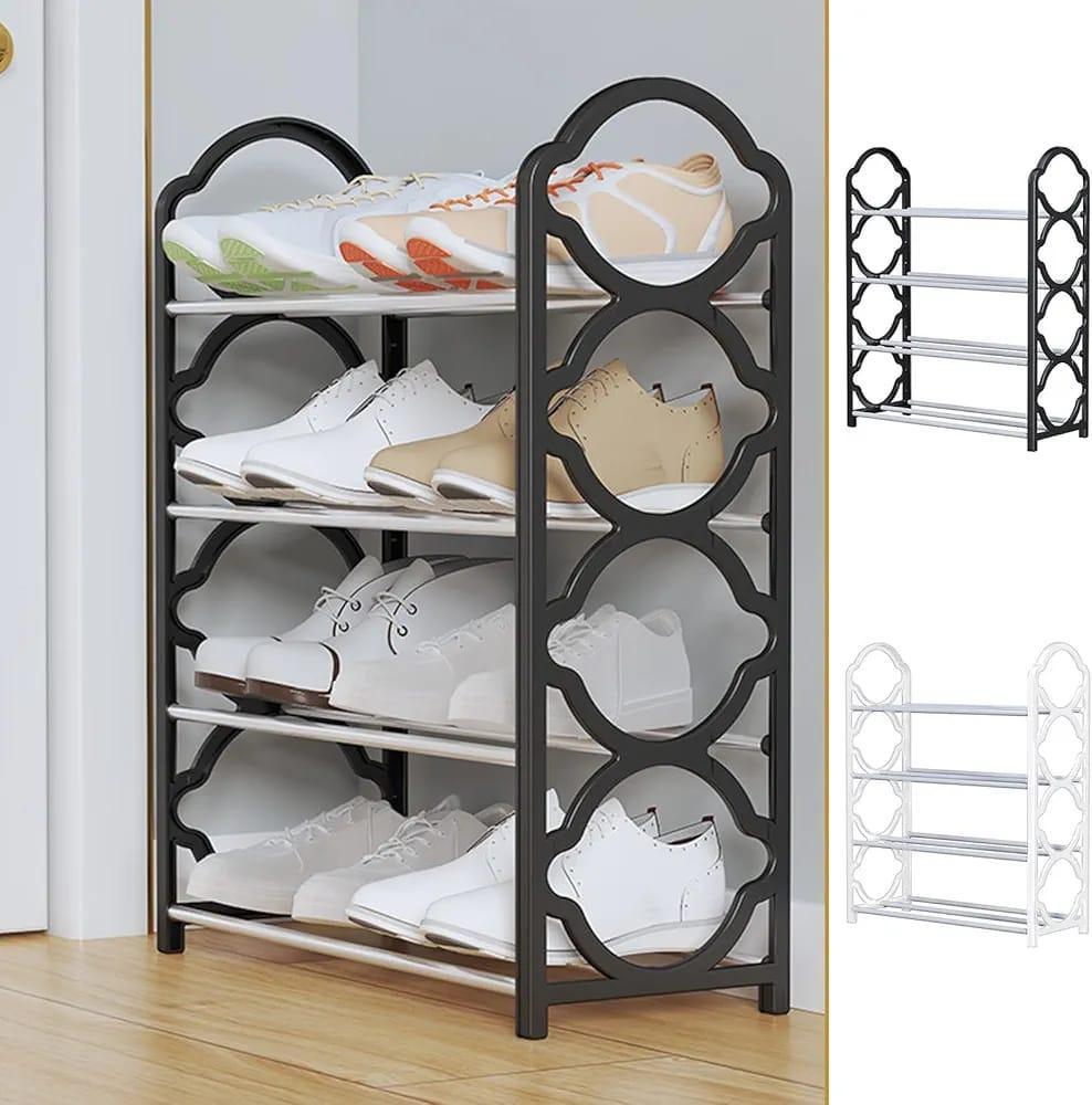Black PVC Shoe Rack β Space-Saving Organizer (Durable & Lightweight)