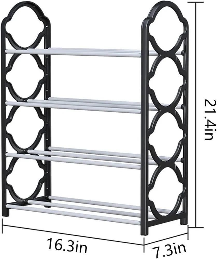Black PVC Shoe Rack β Space-Saving Organizer (Durable & Lightweight)
