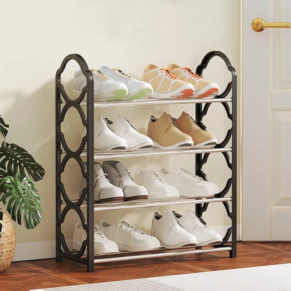Black PVC Shoe Rack β Space-Saving Organizer (Durable & Lightweight)