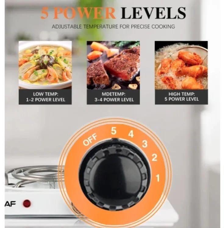Portable Rechargeable Electric Stove – Sleek Black Stainless Steel Design