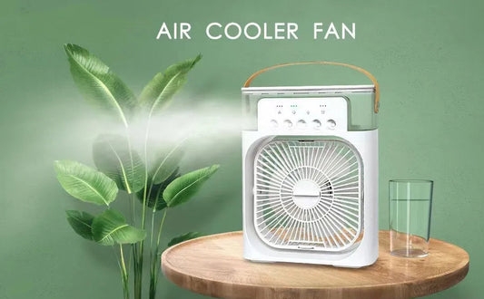 Portable Air Conditioner Fan – Mini Air Cooler with 7-Color LED, Timer, 3 Speeds & Spray Modes | Abbase & Sons