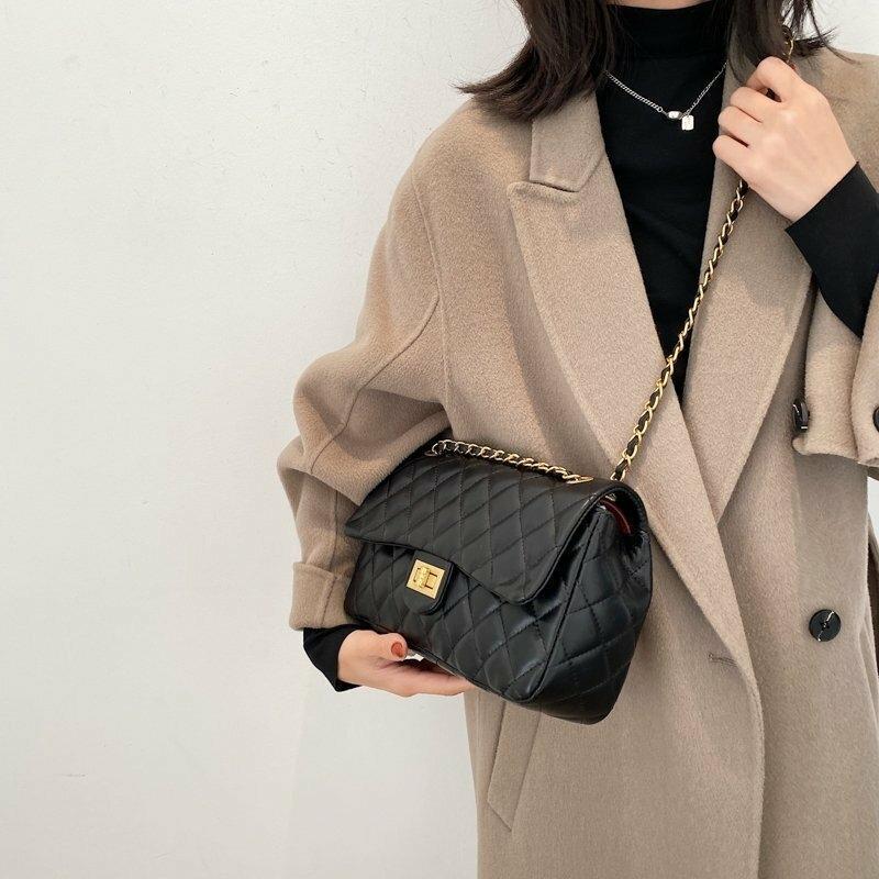 Black Embroidered PU Leather Shoulder Bag for Girls