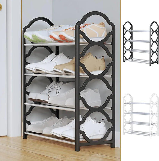 Black PVC Shoe Rack – Space-Saving Organizer (Durable & Lightweight)